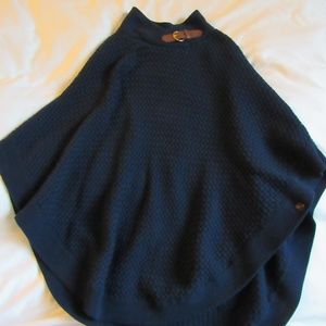 Banana Republic Knitted Poncho with Leather Buckle